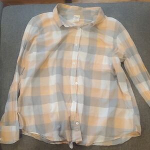 Faded Glory Checkered Shirt in Pink and Light Gray